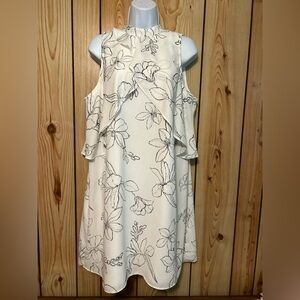 Apt.9 Women’s Dress w/ Ruffle Accents size M Sleeveless Shift Lining Knee Length